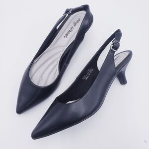 easy street Black Pointed Toe Slingback Heels